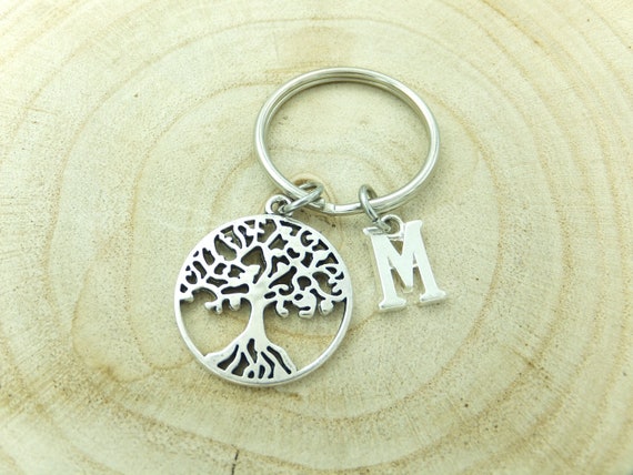 Tree of Life Key Chain Personalized Keychain Tree of Life Keychain Charm Keychain Initial Keychain Custom Keychain Tree Key Ring 692