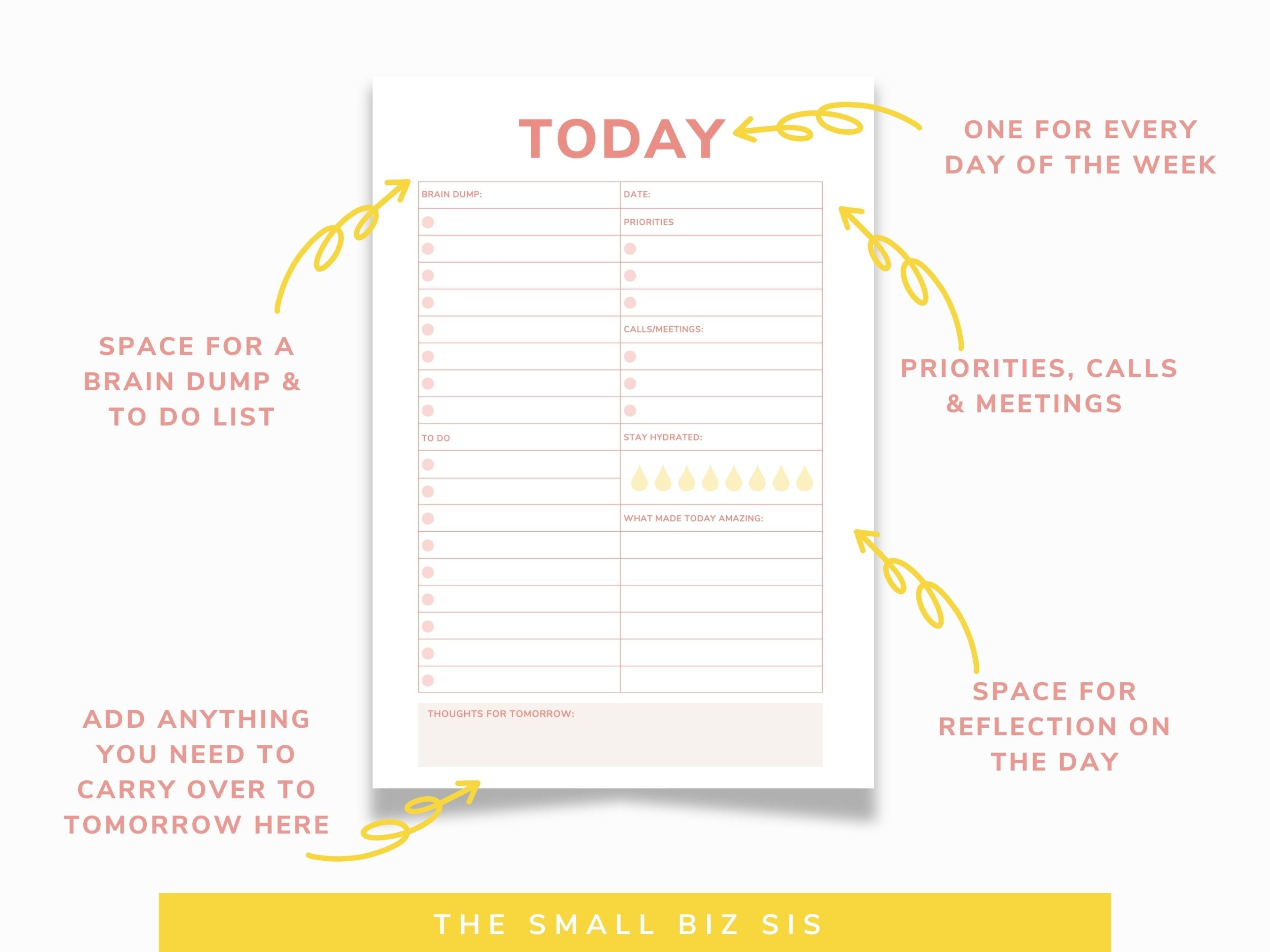 Daily Planner Printable to Do List Printable Work Planner - Etsy