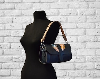 Crazy Horse Leather Handbag, One of a Kind Handbag, Vegetable Tanned Leather Shoulder Bag, Handmade Clutch, Wearable Art, For Her