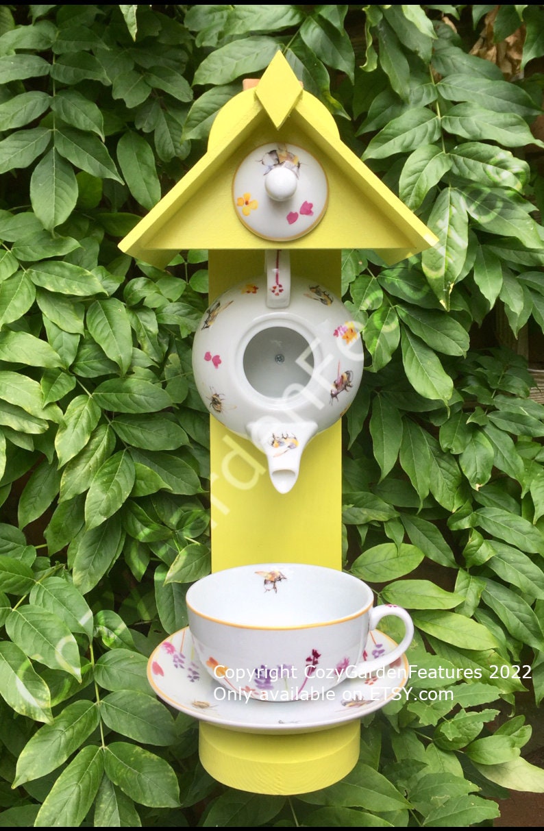 Bee Teapot Bird House Teacup Bird Feeder Teacup Plant Pot Etsy UK