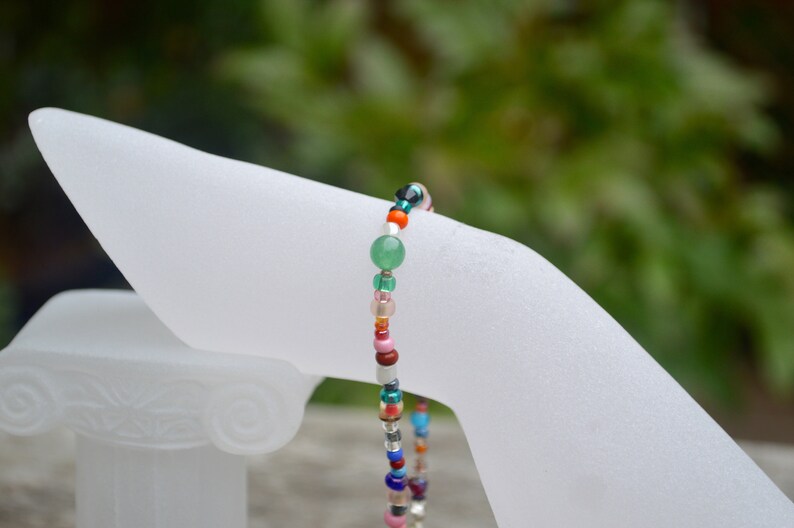 Assorted Beads Toho Czech Mikuyi with Small Teddy Bear UK Free Postage Bracelet Charm Hand Crafted Jewellery