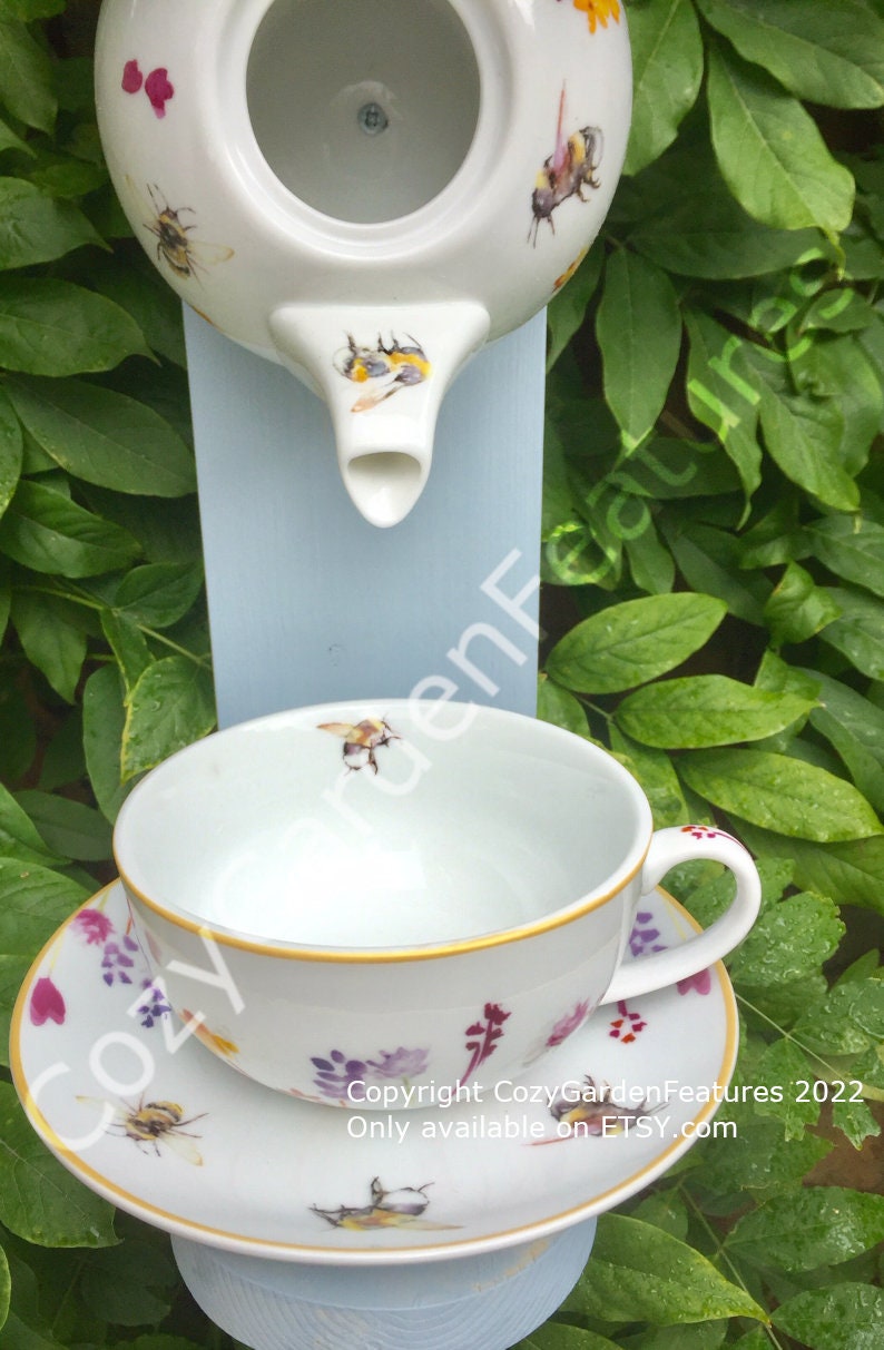 Bee Teapot Bird House Teacup Bird Feeder Teacup Plant Pot Etsy UK
