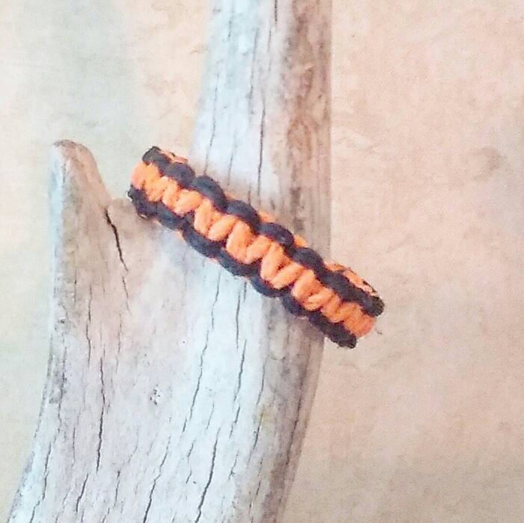 Hemp Rings Harley-davidson Hemp Ring – Orange & Black 'born to Ride' Band - Etsy