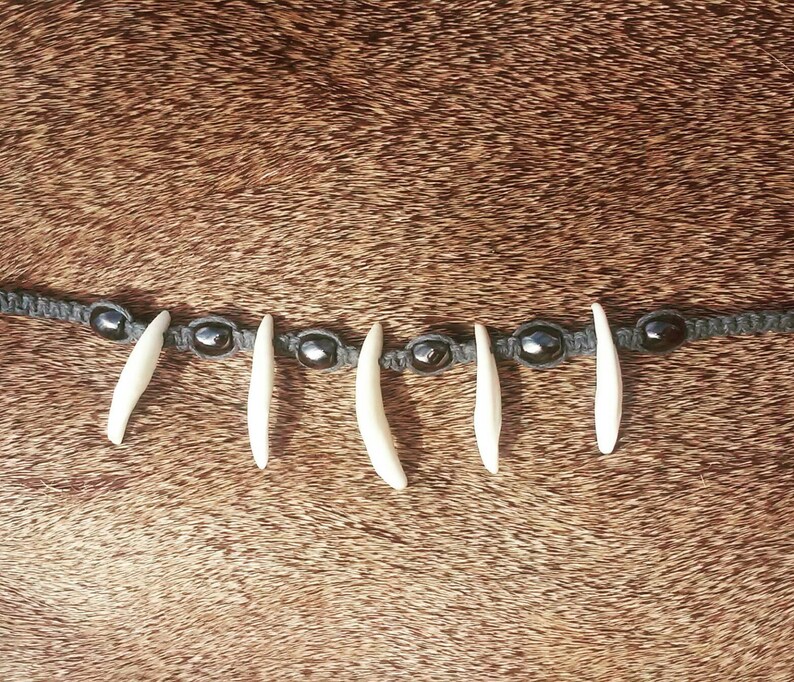 Genuine Teeth Jewelry Custom Gifts for Him Braided Organic Jewelry Taxidermy Hemp Jewelry Grey Coyote Tooth and Magnet Hemp Bracelet