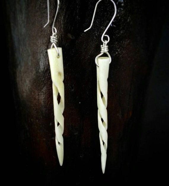 Twisted bone earring sale