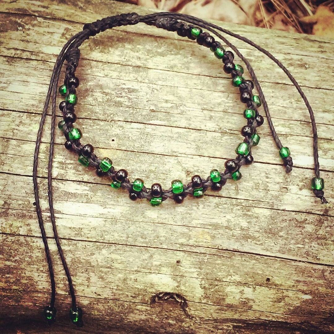 Billes Pour Bracelet BlueRica Hemp Anklet With Glass Beads - Adjustable Beach Jewelry Friendship Bracelets Taylor Swift