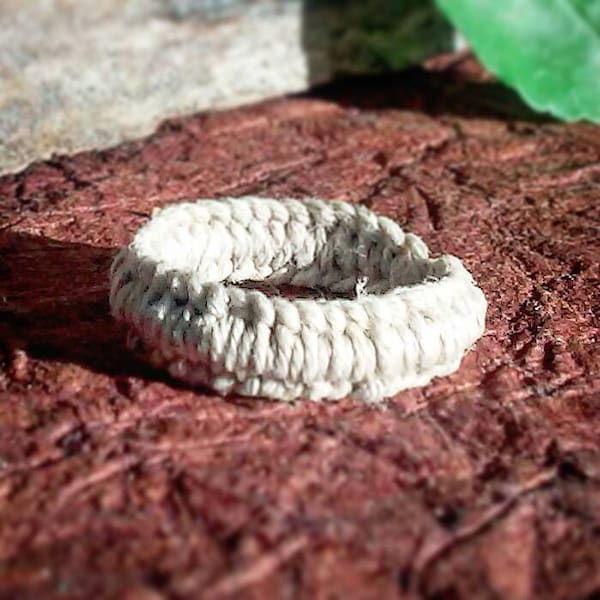 Trilobite Natural Hemp Finger Rings - Macrame custom band - Nickel Free - Lead Free - Bridal and Wedding - Twine Rings - Gifts for Him