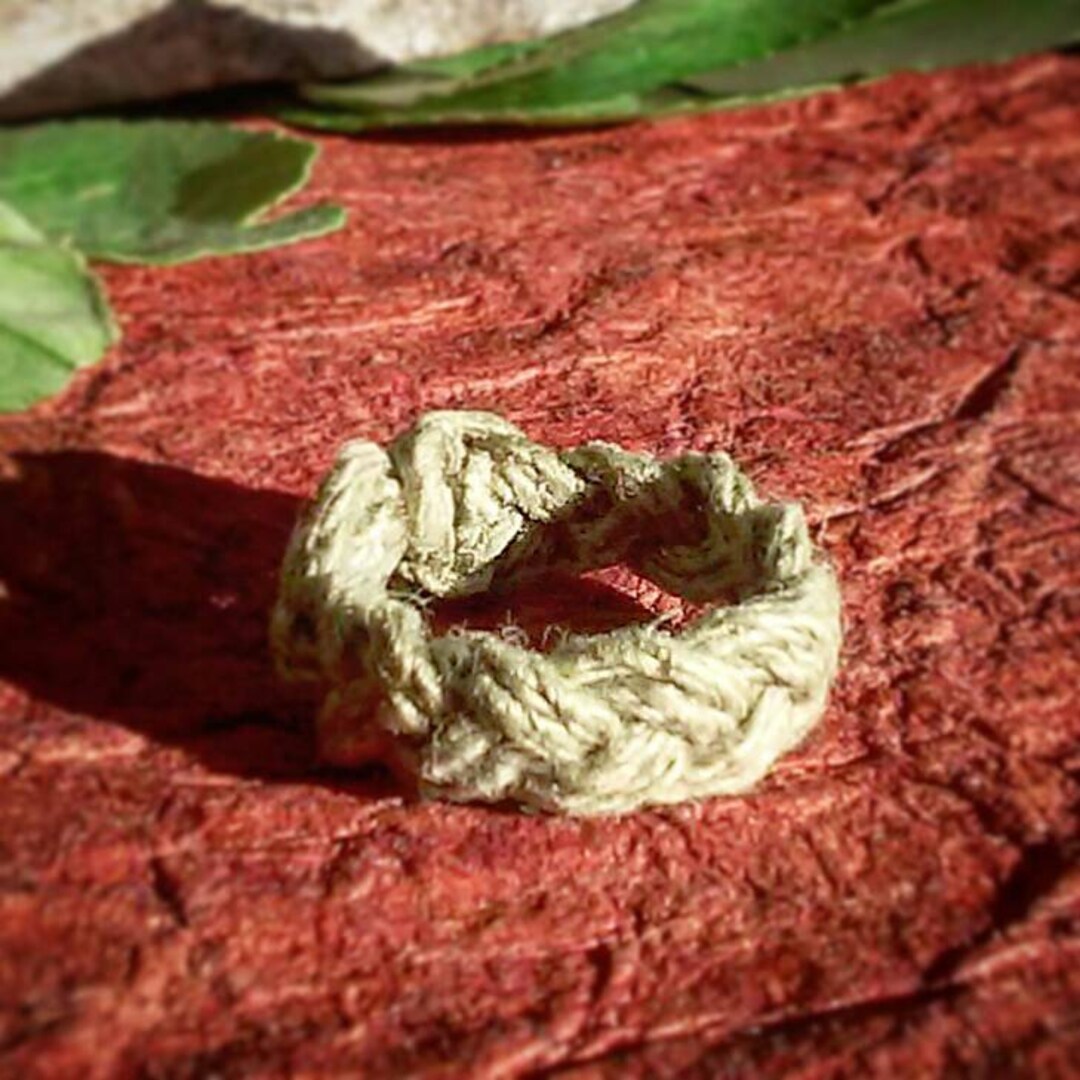 Hemp Rings Braided Sailor Knot Natural Hemp Finger Rings Macrame Custom Band ...