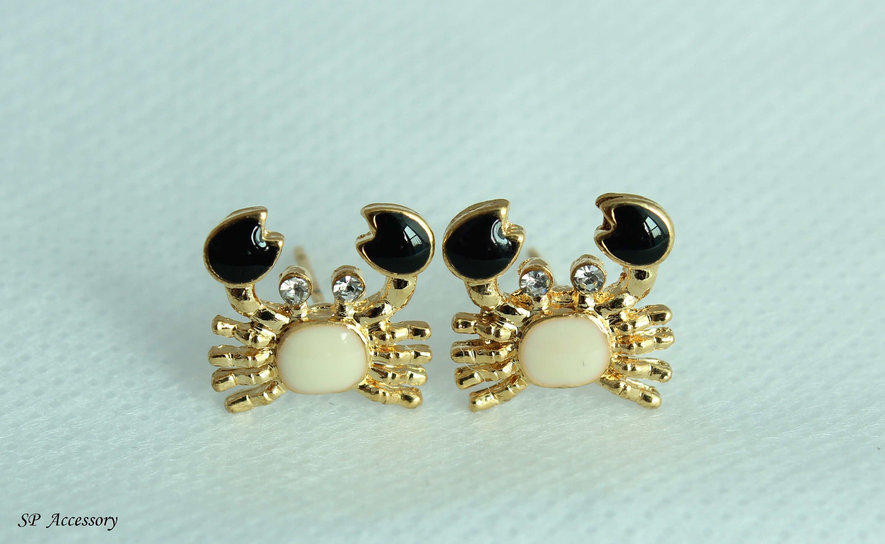 Crab earrings stainless steel earrings colorful crab cute Etsy