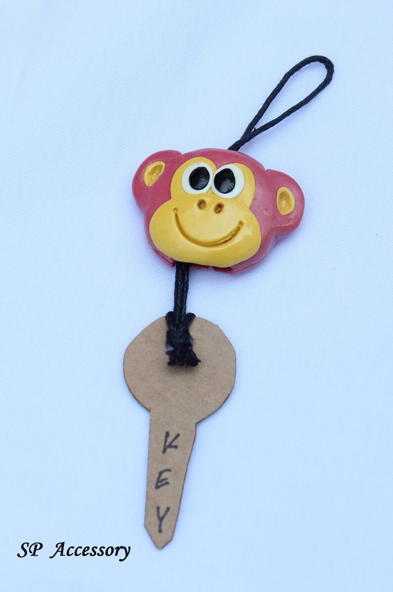 Monkey Key Cover key case key holding clay handmade clay Etsy