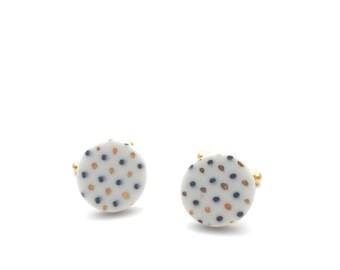 gold cufflinks, Ceramic cufflinks, wedding cufflinks, geometric cufflinks, father of the bride, groomsmen gift, gift for him, father's day