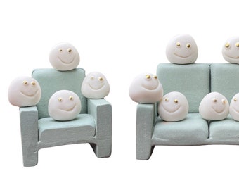 Porcelain feve with happy sad face or dollhouse miniatures