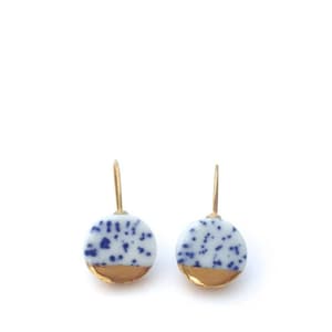 White Blue porcelain earrings, Delft blue jewelry