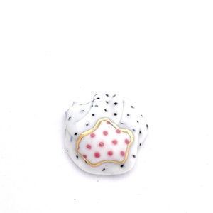 Polka dot ceramic brooch wearable sculpture