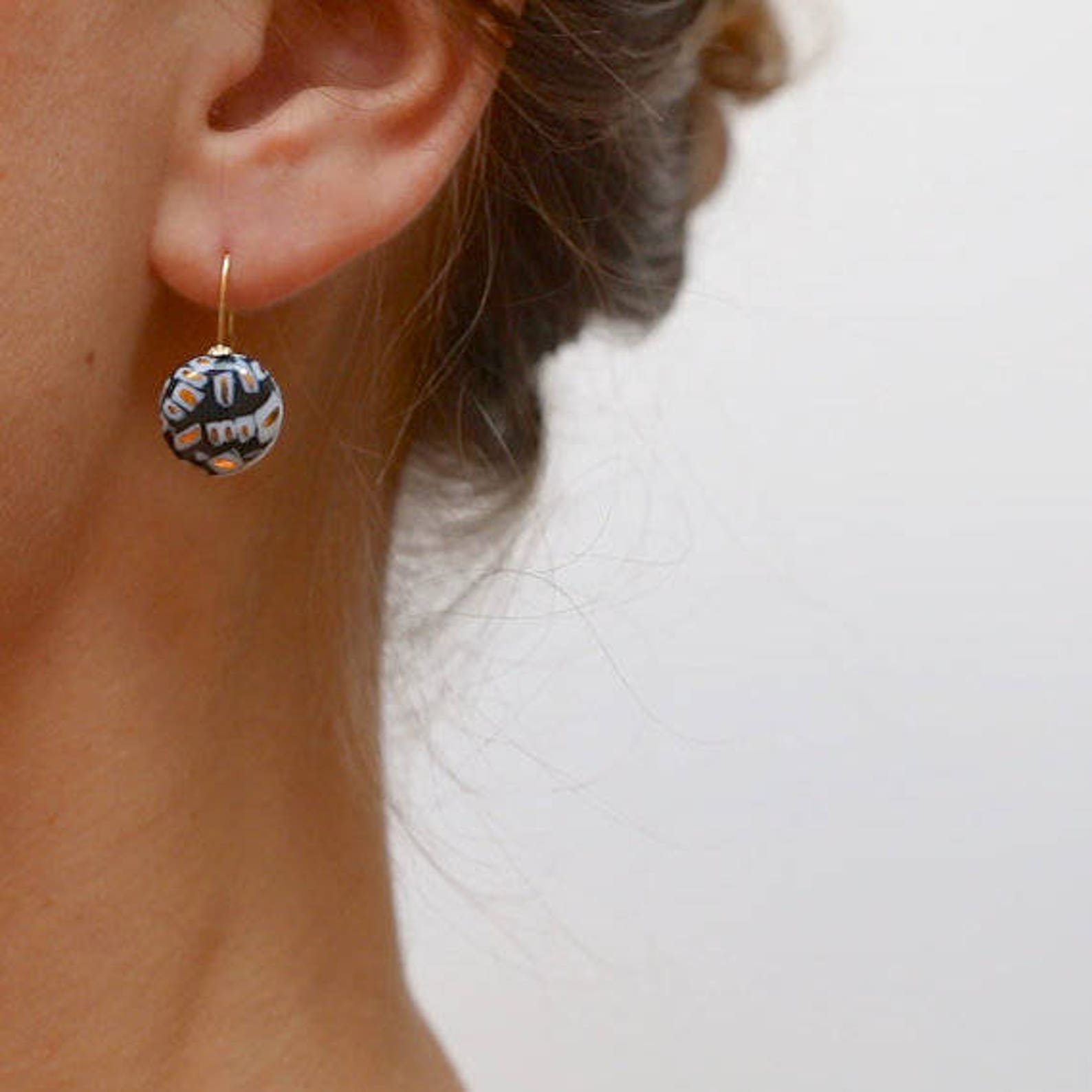 Blue White Ceramic Earrings Porcelain Jewelry Delft Blue Etsy