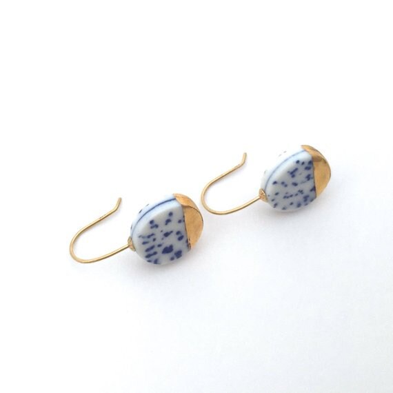 Blue and White Ceramic Necklace Porcelain Jewelry 18th - Etsy ...