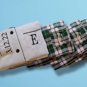 Green Plaid Green Checks Matching Bridesmaid Pajamas as Bridesmaid Gift, Mother of Bride Gift, Flower Girl Pajamas.