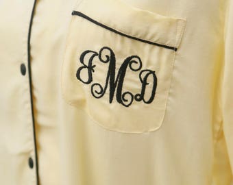 ADD ON Monogram Embroidery, Bridesmaid Names, Bridesmaid monogram, Monogram Shirt, Embroider name, Embroider monogram