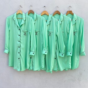 MINT Long Shirt, Sleep shirt Women, Boyfriend shirt, bridesmaid pajamas, Loose Sleepwear, Lounge Cloth, bridesmaid wear, boyfriend shirt