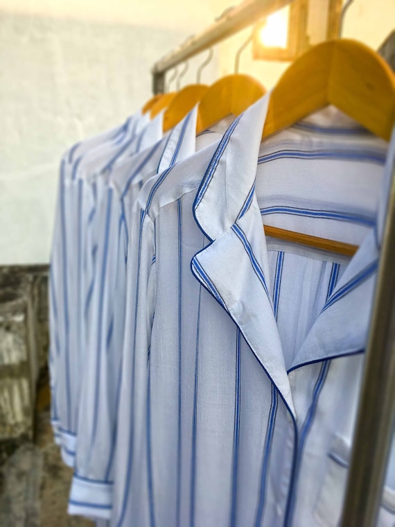 Blue Stripes Shirt, PJ sets, Bridesmaid Sets, Bridesmaids shirts, Bridesmaid pajamas, Wedding pj set, Holiday pajamas, Pajama set women
