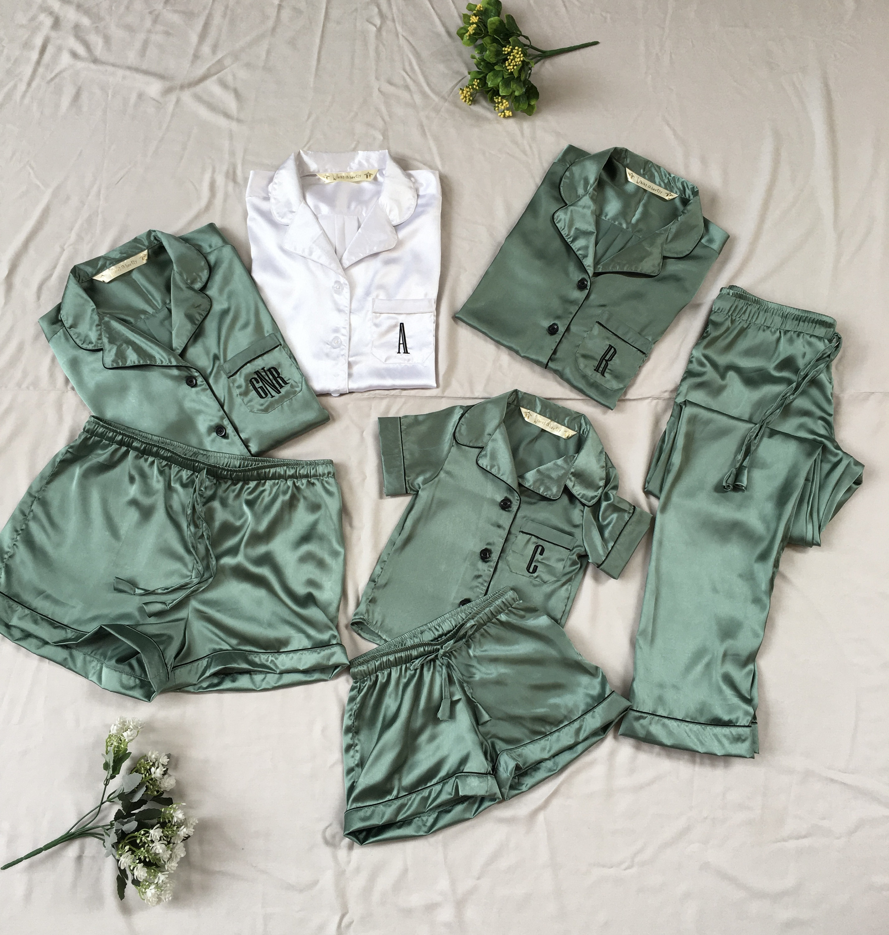 Green Satin Pajama -  Norway