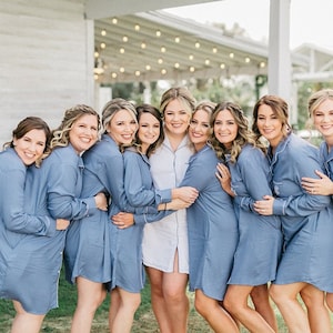 Bridesmaid Pajamas. Oversized Shirts. Bridesmaid shirts. Bridal shower. Bridal party shirts. Wedding party gift. Bridesmaid pjs. image 2