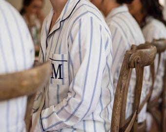Bridesmaid Rayon Pajamas, Striped PJs with Monogram