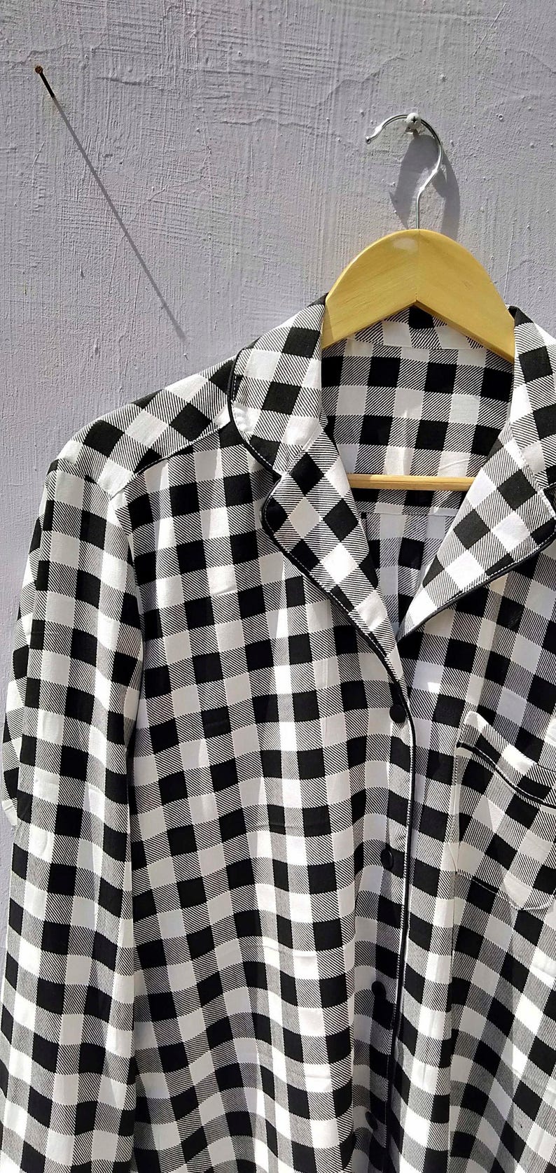 Monogrammed Buffalo Plaid Pajama Set, Personalized Christmas Pajamas, Matching Family Flannel Sleepwear Gift-DD image 6