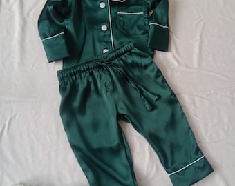 Green Shirt short pant cute Pajamas, Boy Girl Pyjamas, Pajama party Outfit, Boy pajamas, Cake smash outfit