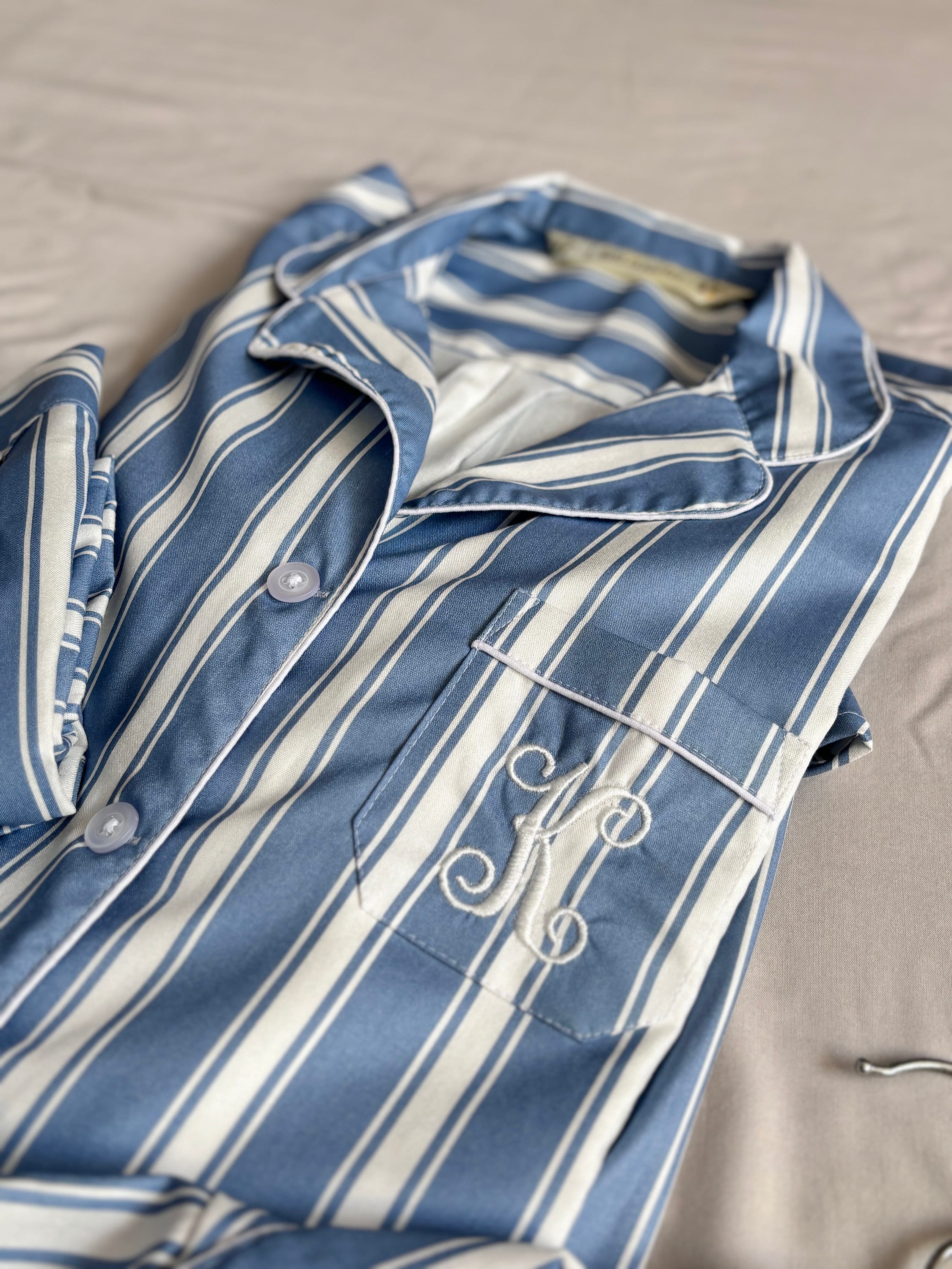 Mens Blue and White Striped Pajamas Etsy Canada