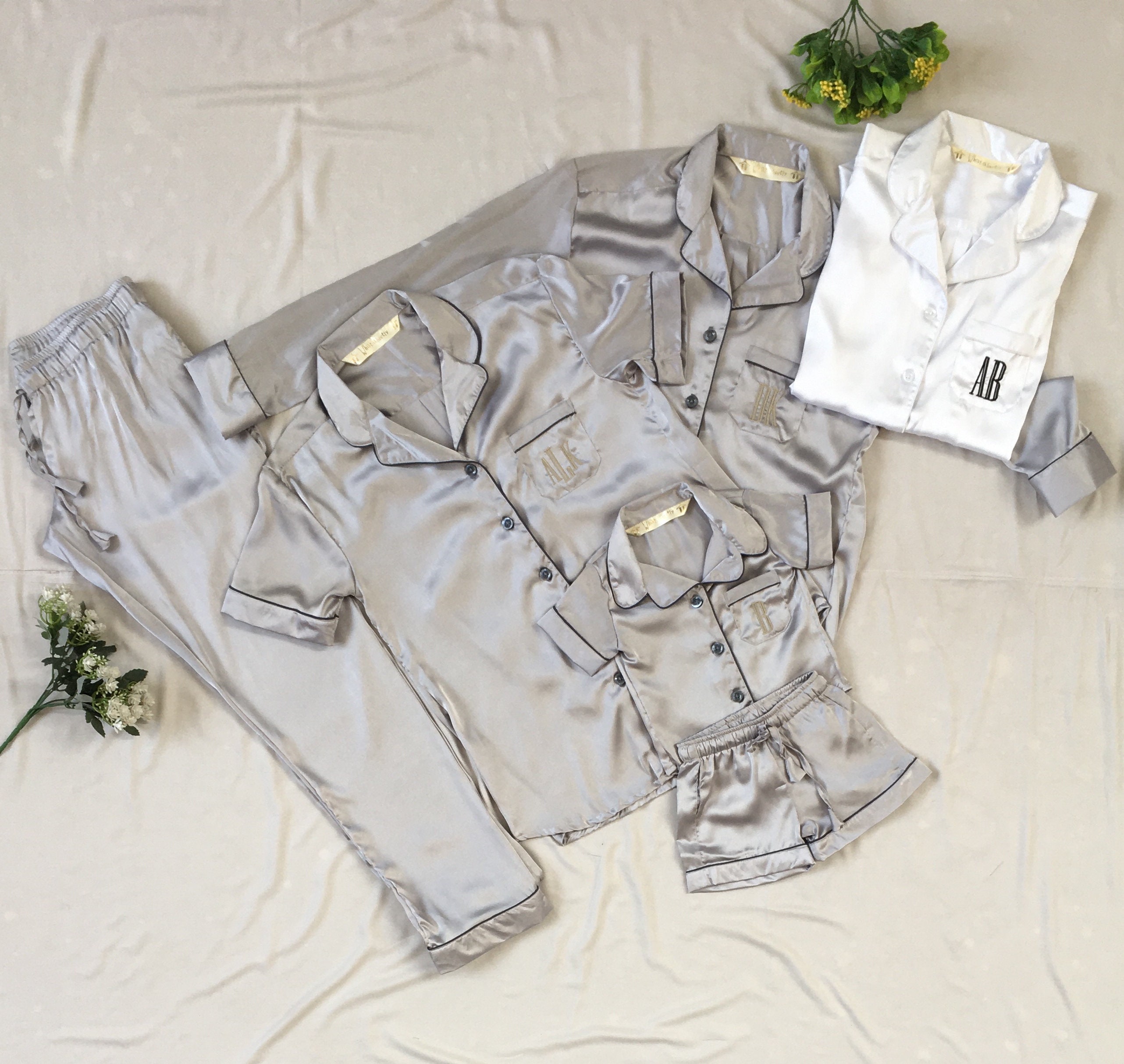 Silver Pajamas Etsy Canada