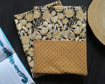 Book Sleeve - Vintage Flowers Yellow - Book Bag Padded Gift Bookish