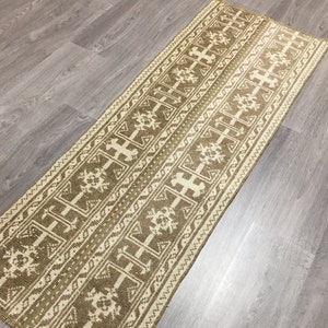 Vintage  Turkish Oushak Hallway Rug,Vintage Turkish Rug Runner,Faded Rug Runner,Vintage Narrow Runner,Hallway Runner,Flooring Runner Rug