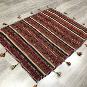 Antique Turkish Tribal Kilim Rug For Hanging or For Table,Antique Anatolian Natural Color Wool Kilim Rug,Antique Farmhouse Rug,Antique Rugs