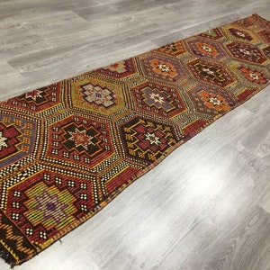 Ethnic Turkish Kilim Runner,Turkish Kilim Runner,Anatolian Kilim Runner,Kilim Runner,Tribal Runner,Vintage Hall Runner,Area Runner ,Hallway