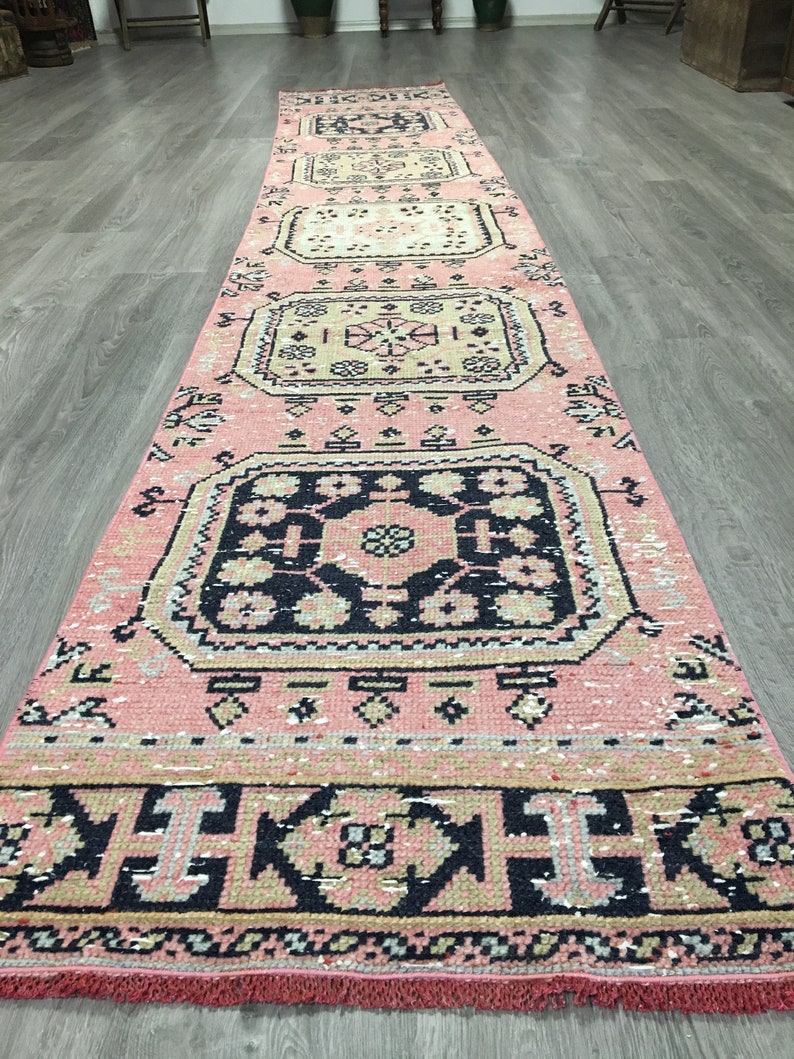 Pink Rug Runneranatolian Runnerwool Runnerhallway Etsy
