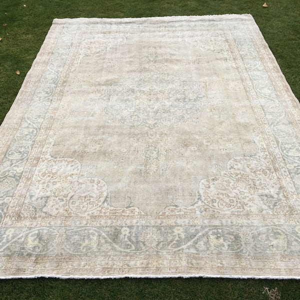 8'2'' x 11'3'' ft /  Vintage Large Oushak Rug / 2.48 x 3.42 mt