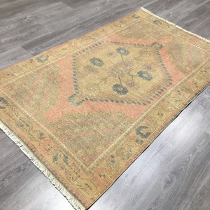 Turkish Oushak Rug,Oushak Rug, Oushak Rugs,Vintage Rug,Anatolian Rug,Tribal Rug,Floor Rug,Area Rug,Handknotted Rug,Muted Rug,Wall Decor Rug