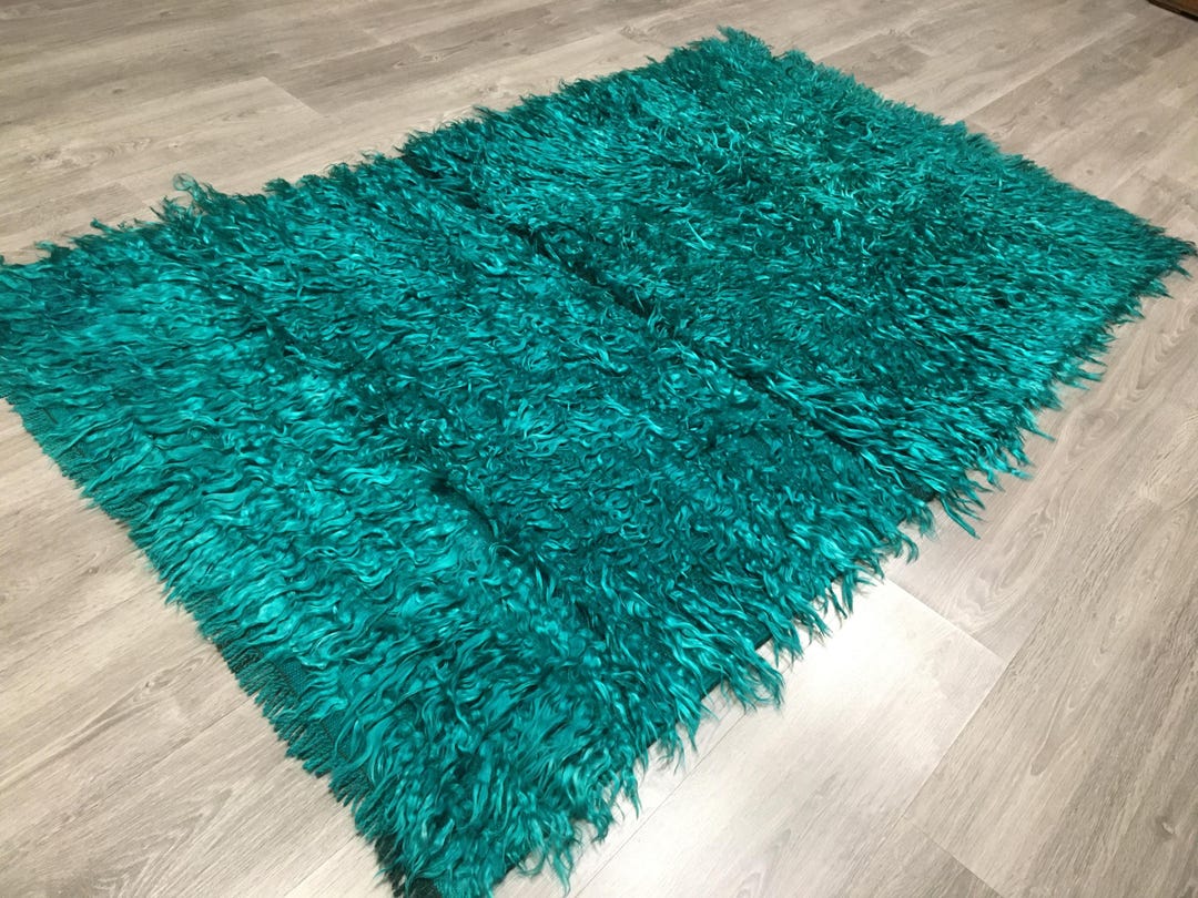 Turquoise Shaggy Rug,turquoise Turkish Shaggy,turquoise Wool Shaggy ...