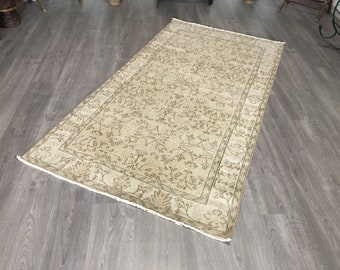 Vintage Turkish Oushak Rug,Hand Knotted Wool, Boho Decor Rug (3'8'' x 6'9'')