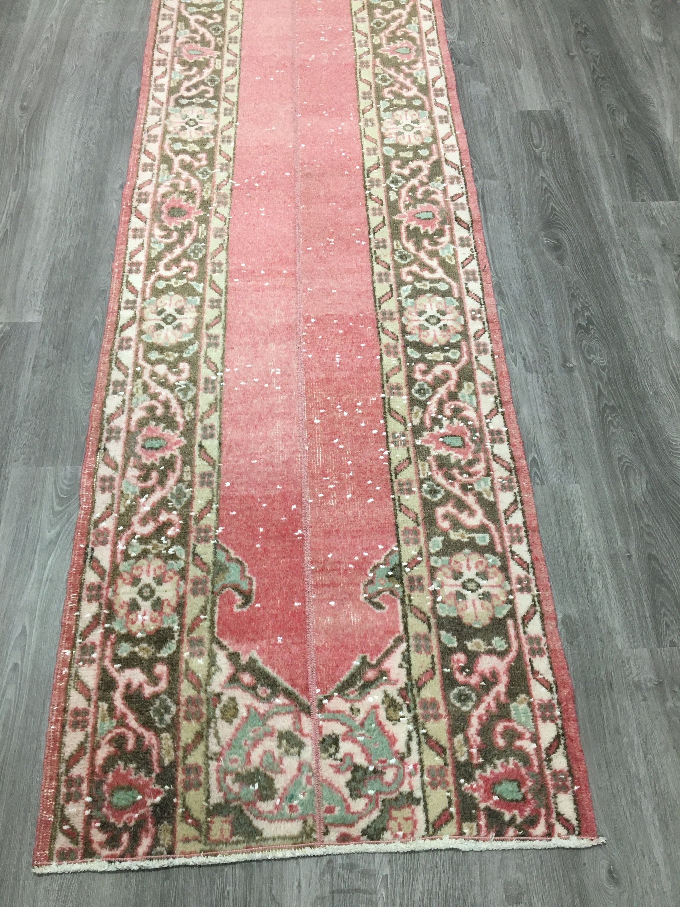 ヴィンテージ トルコ パッチワーク ランナーラグ、ボヘミアン ホール