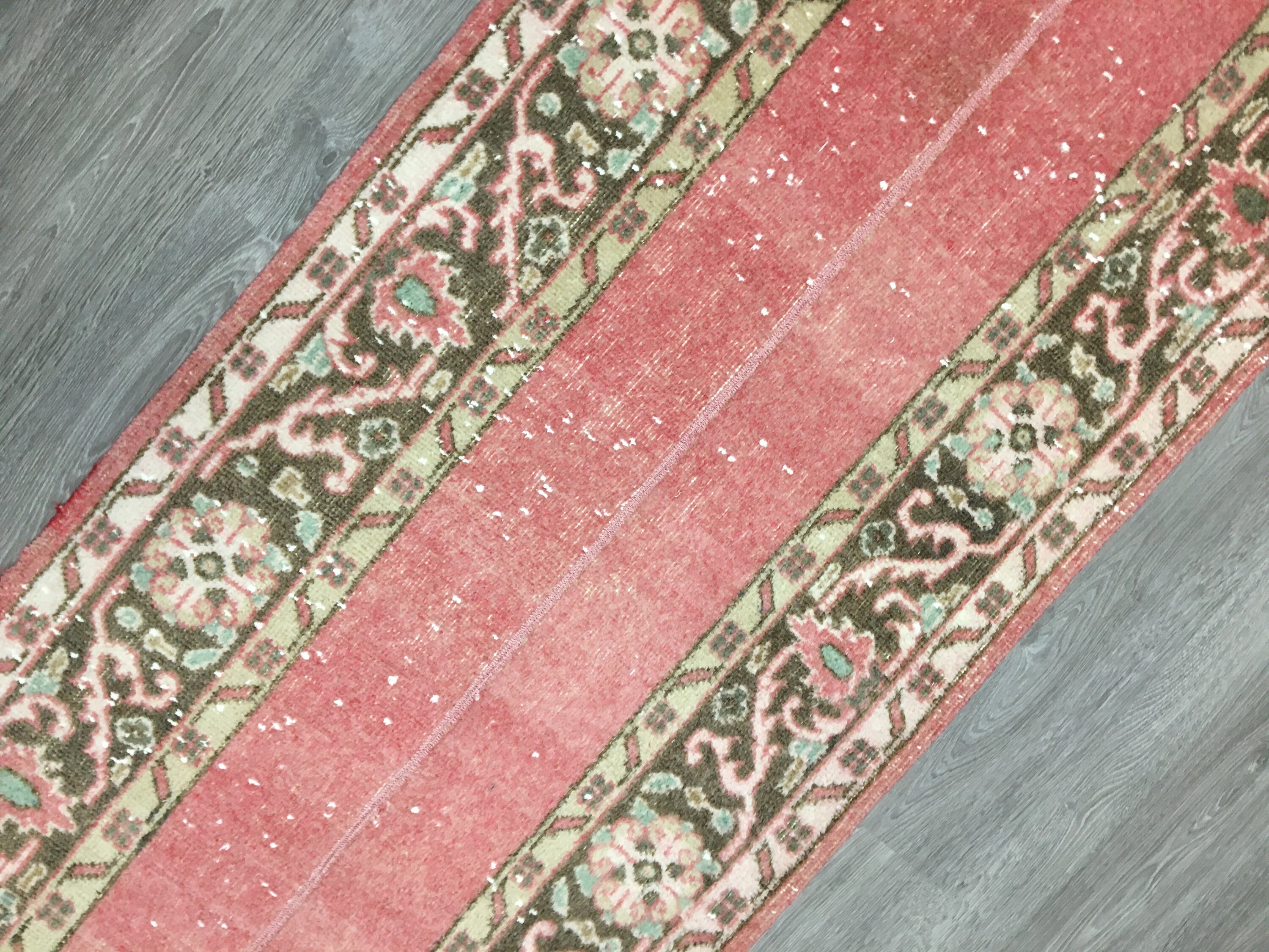 ヴィンテージ トルコ パッチワーク ランナーラグ、ボヘミアン ホール