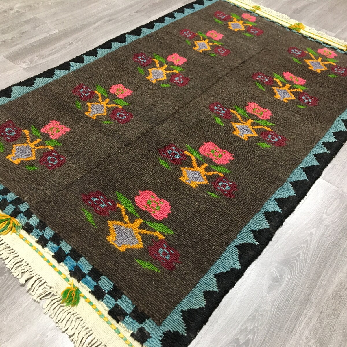 Vintage Turkish Tulu Rug (3'8'' X 6' Ft)