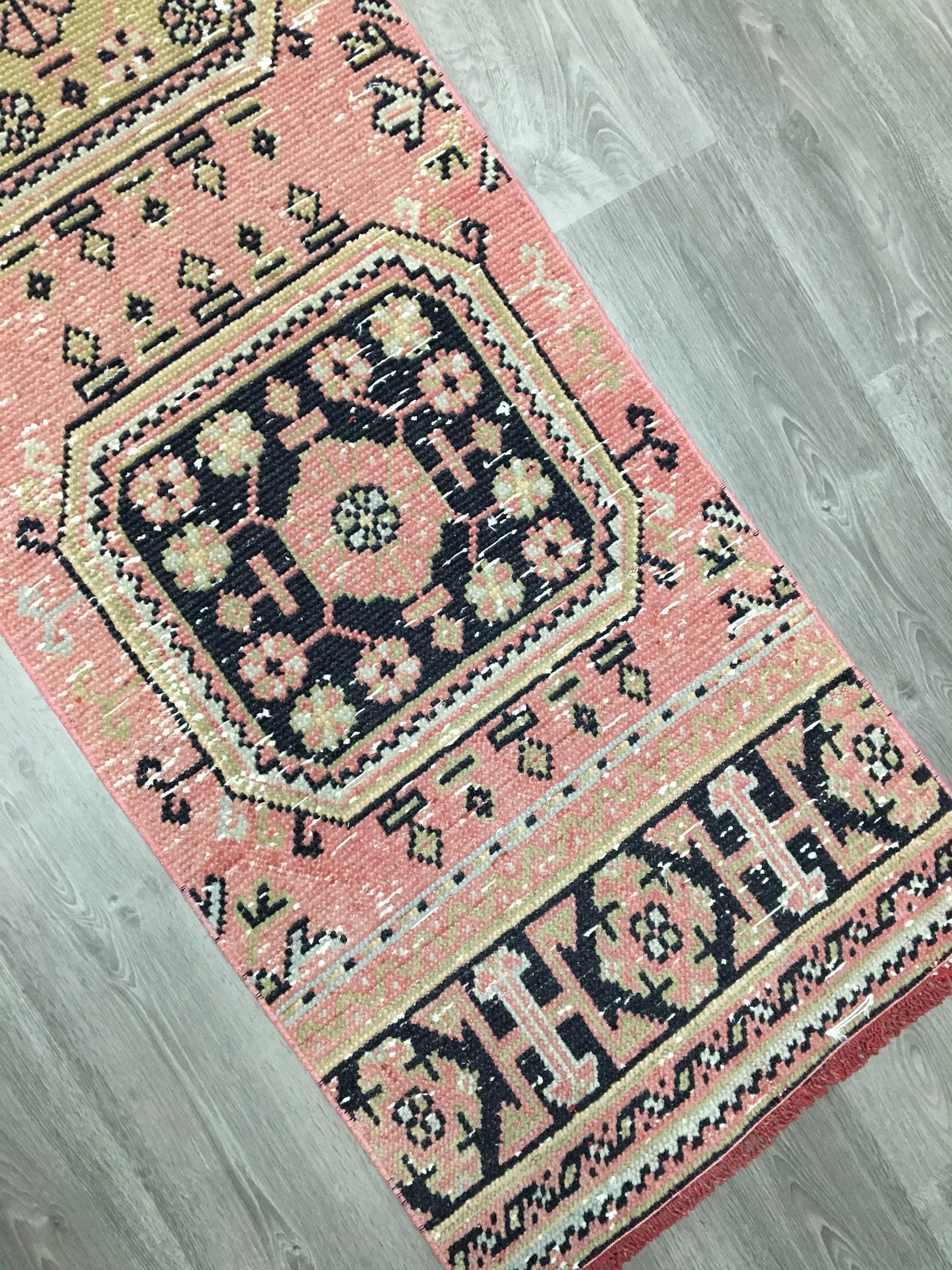 Pink Rug Runneranatolian Runnerwool Runnerhallway Etsy