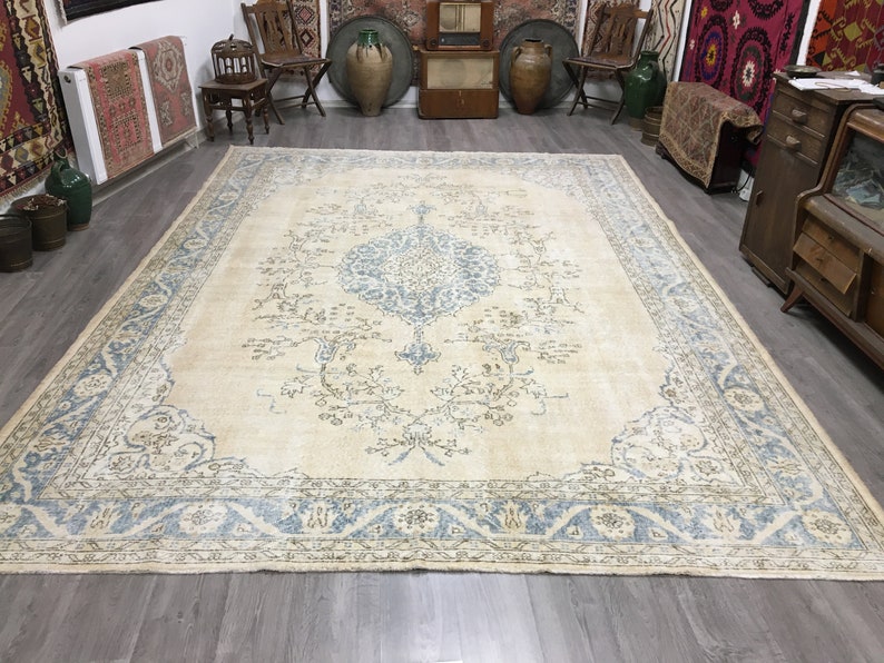 Turkish Oushak Rug,Turkish Rug,Anatolian Rug,Oushak Rug,Turkish Oushak Rug,Handwoven Rug,Muted Color Rug,Wool Rug,Rugs,Vintage Rug,Wall Rugs image 3