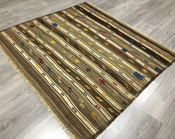 Square Hand-Woven Turkish Wool (4' x 4'4")
