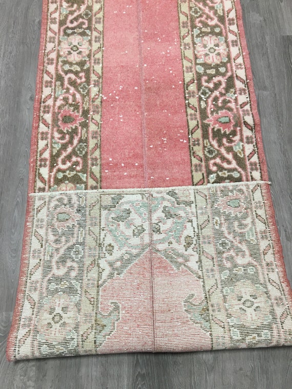 ヴィンテージ トルコ パッチワーク ランナーラグ、ボヘミアン ホール