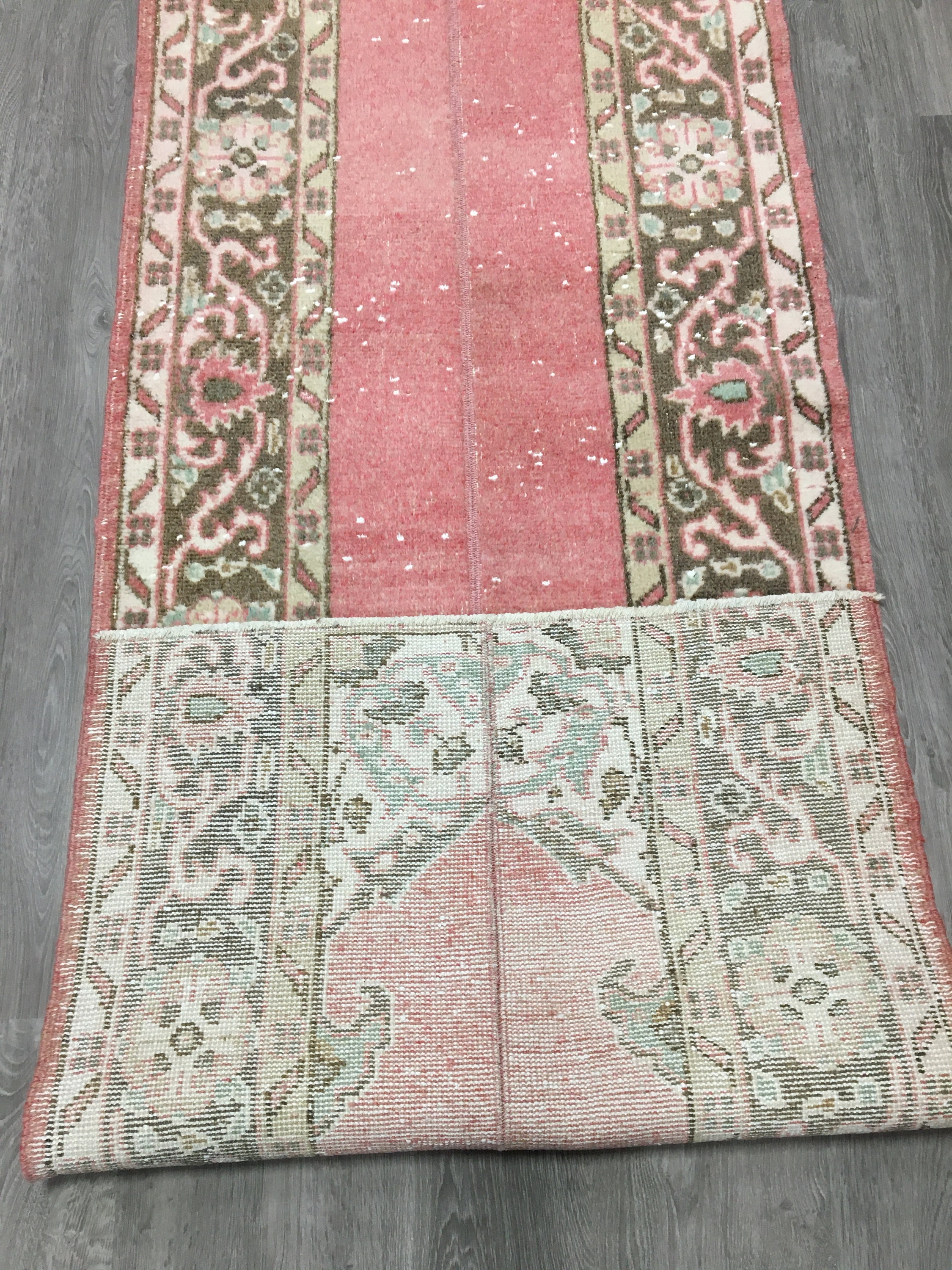 ヴィンテージ トルコ パッチワーク ランナーラグ、ボヘミアン ホール