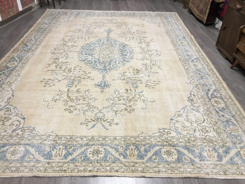 Turkish Oushak Rug,Turkish Rug,Anatolian Rug,Oushak Rug,Turkish Oushak Rug,Handwoven Rug,Muted Color Rug,Wool Rug,Rugs,Vintage Rug,Wall Rugs image 2