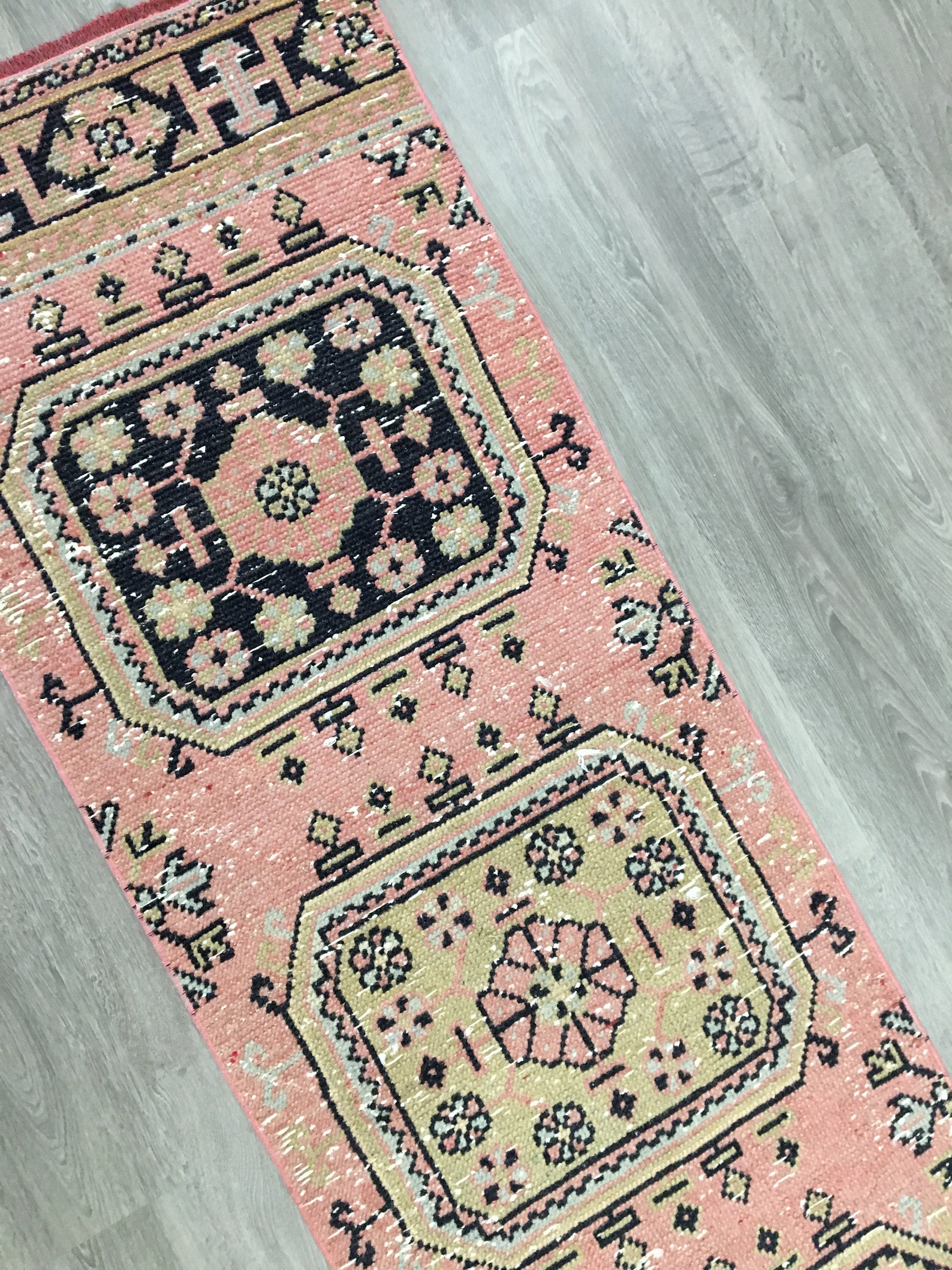 Pink Rug Runneranatolian Runnerwool Runnerhallway Etsy